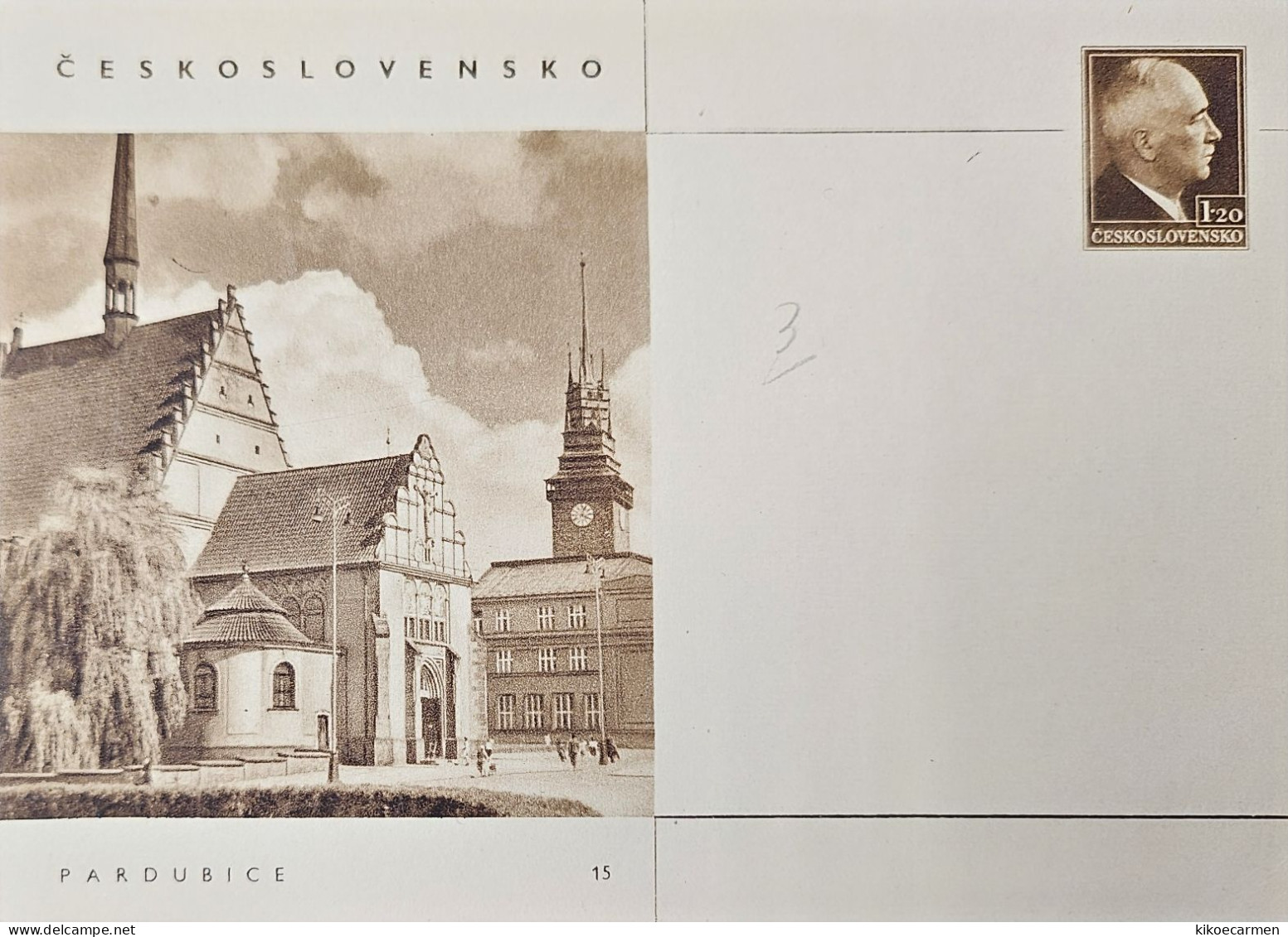 Pardubice Tchécoslovaquie Ceskoslovensko Postal Stationery Card Mnh New ** - Cartes Postales