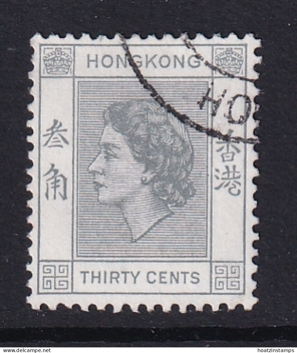 Hong Kong: 1954/62   QE II     SG183      30c   Grey    Used - Used Stamps