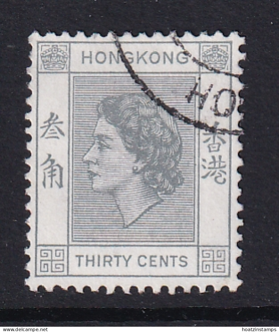 Hong Kong: 1954/62   QE II     SG183      30c   Grey    Used - Usati