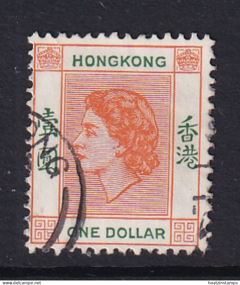 Hong Kong: 1954/62   QE II     SG187      $1       Used - Used Stamps