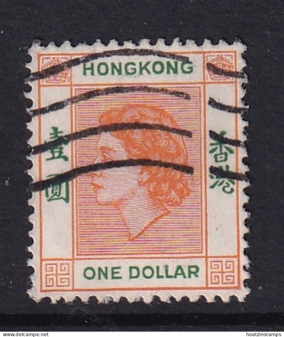 Hong Kong: 1954/62   QE II     SG187a      $1  [short Right Leg To 'R']     Used - Usati
