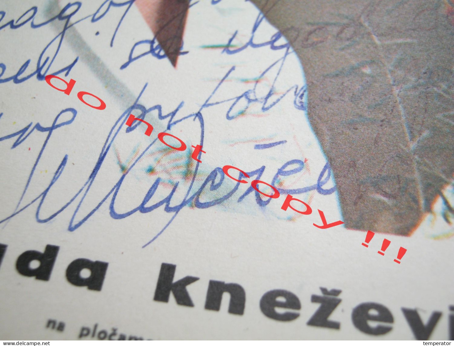 Nada Knežević - Serbian Singer Of Jazz And Popular Music ( RTB ) / Promo Card With Original Autograph, Signature - Autógrafos