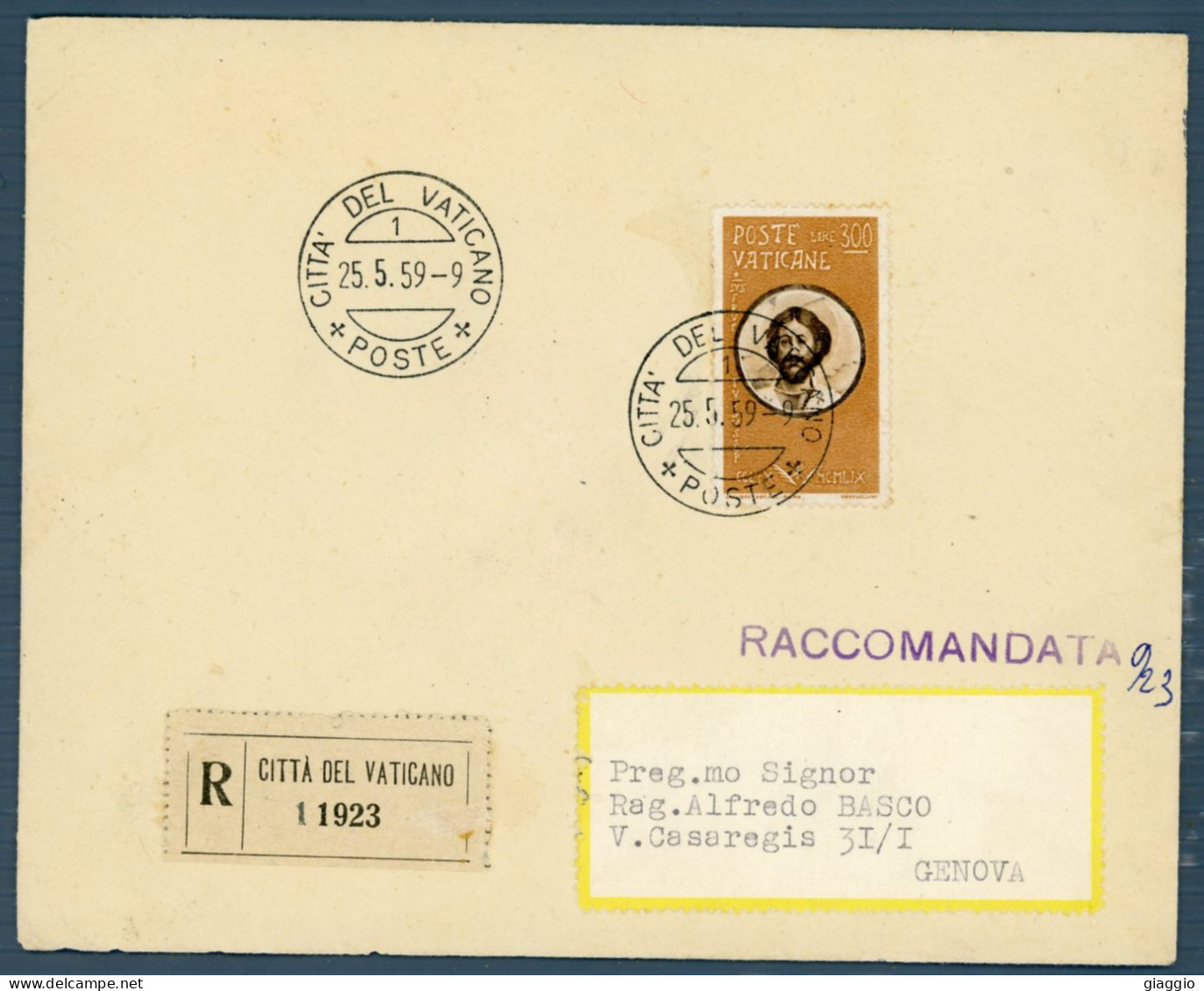 °°° Francobolli N. 1854 - Vaticano Busta Raccomandata Viaggiata Fuori Formato °°° - Covers & Documents