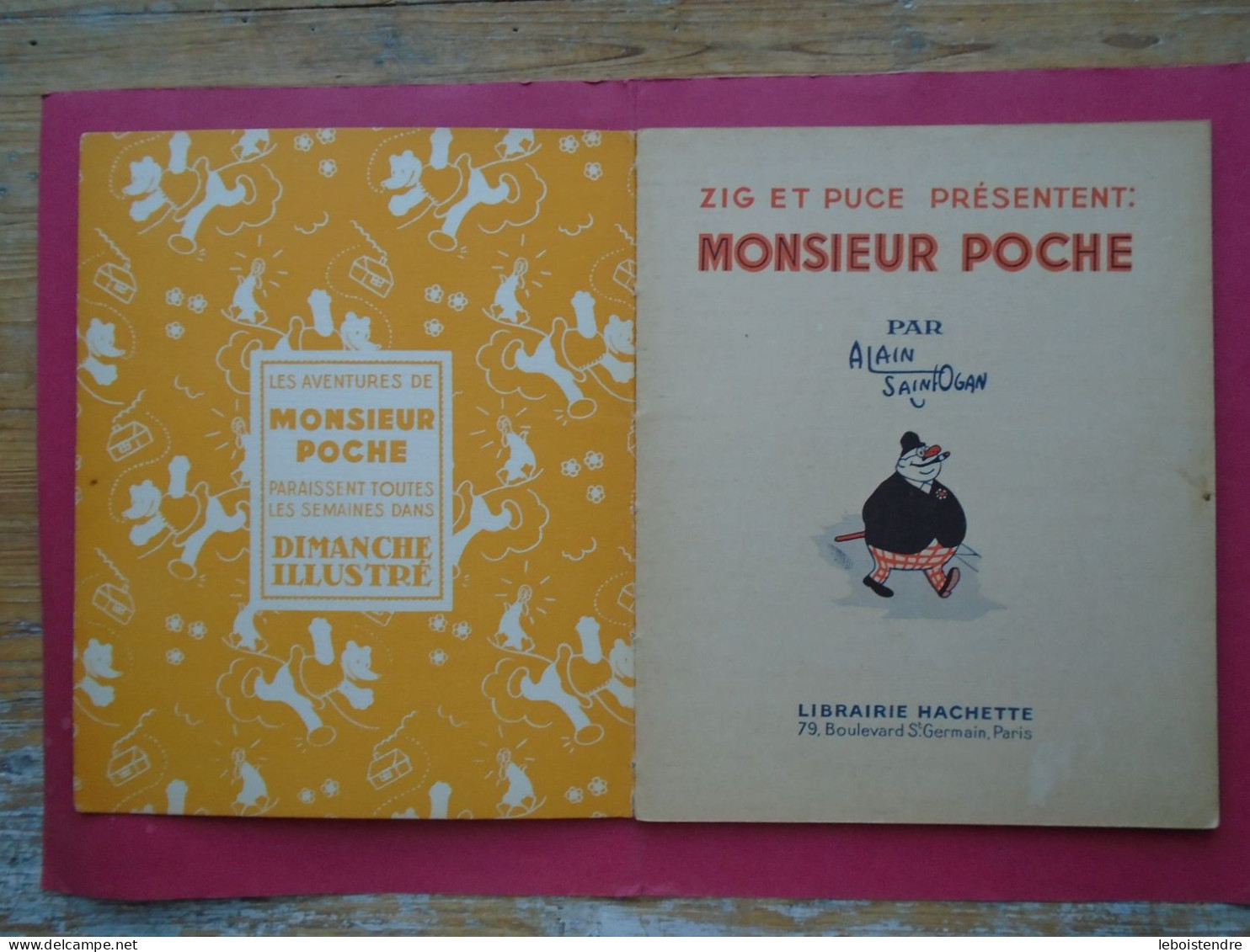 MONSIEUR POCHE HACHETTE 1936 = EDITION ORIGINALE EO  TBE TRES FRAIS ALAIN SAINT OGAN ZIG ET PUCE PRESENTENT - Zig Et Puce