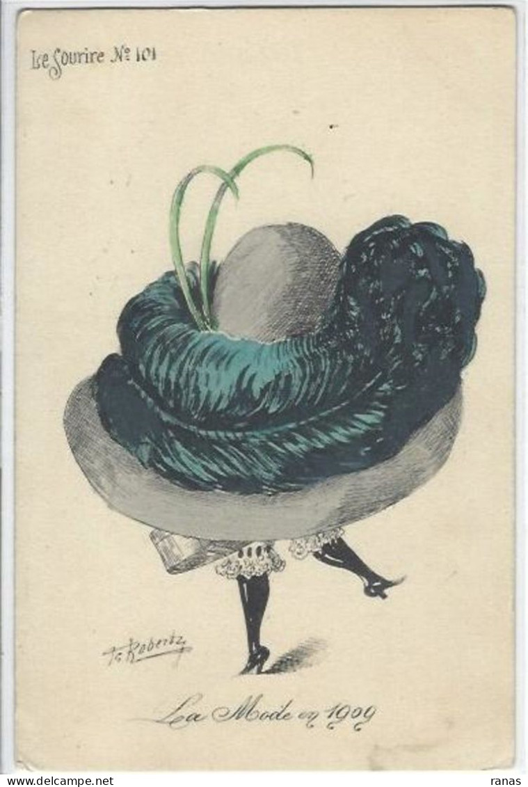 CPA ROBERTY Style Sager Art Nouveau Non Circulé Sans Numéro Ni éditeur Mode Chapeau érotisme Femme Girl Women - Robert