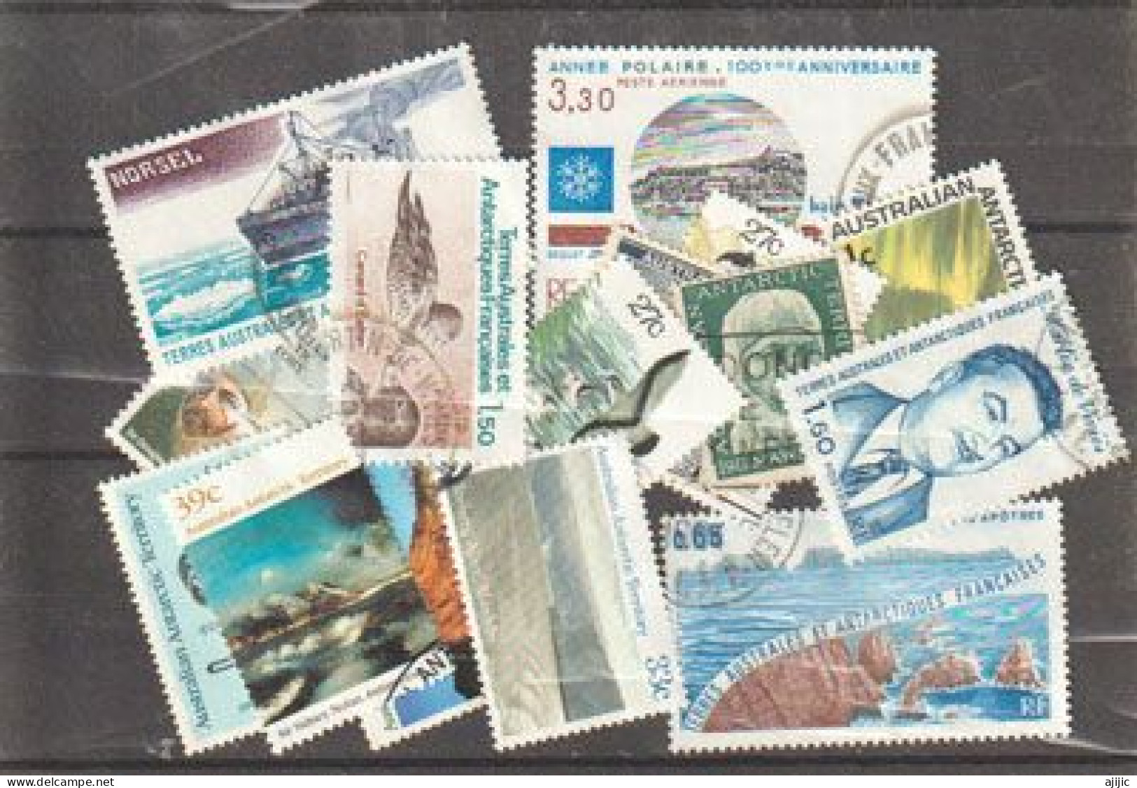 TERRES AUSTRALES & ANTARCTIQUE Française + Antarctique Australien. Beau Lot De 15 Timbres Oblitérés,tous Differents #2 - Mezclas (max 999 Sellos)