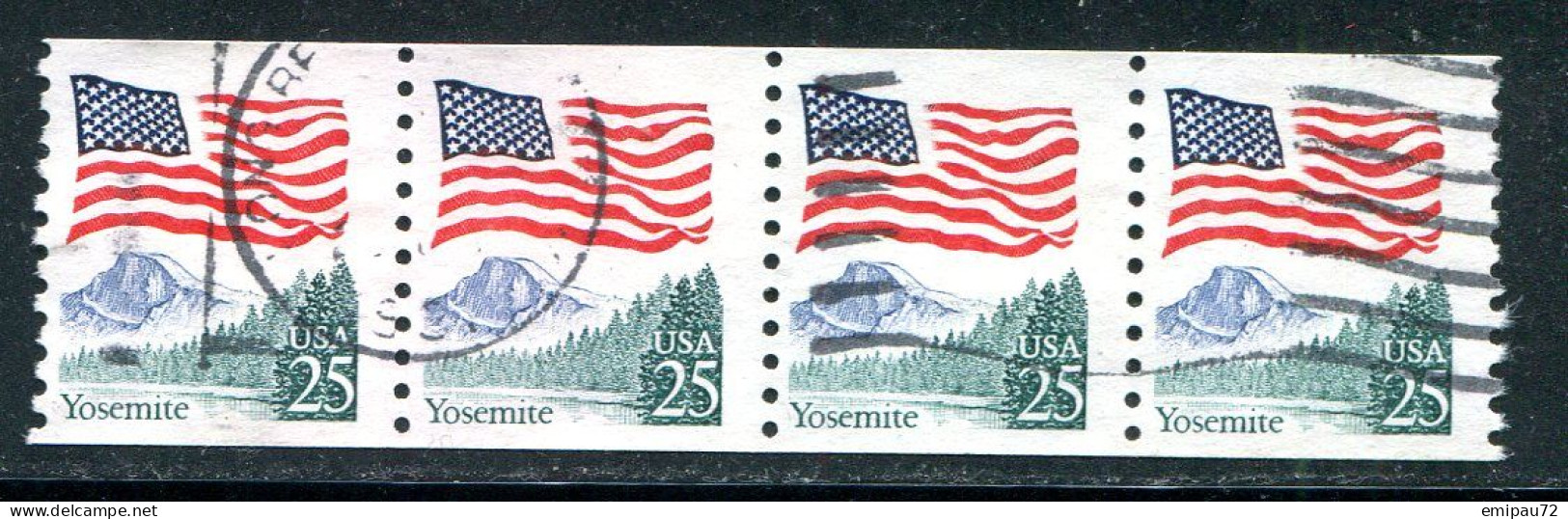 ETATS-UNIS- Y&T N°1811- Oblitéré En Bande De 4 - Used Stamps