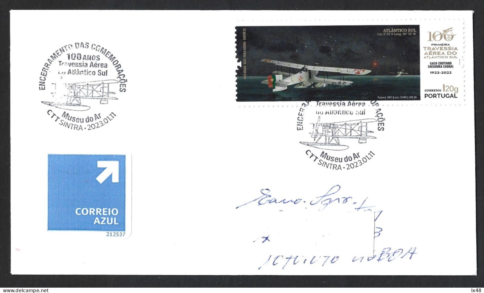 Aviation. 100 Years Aerial Crossing Of South Atlantic. Fairey IIID Seaplane. Urgent Letter. Gago Coutinho /Sacadura Cabr - Cartas & Documentos