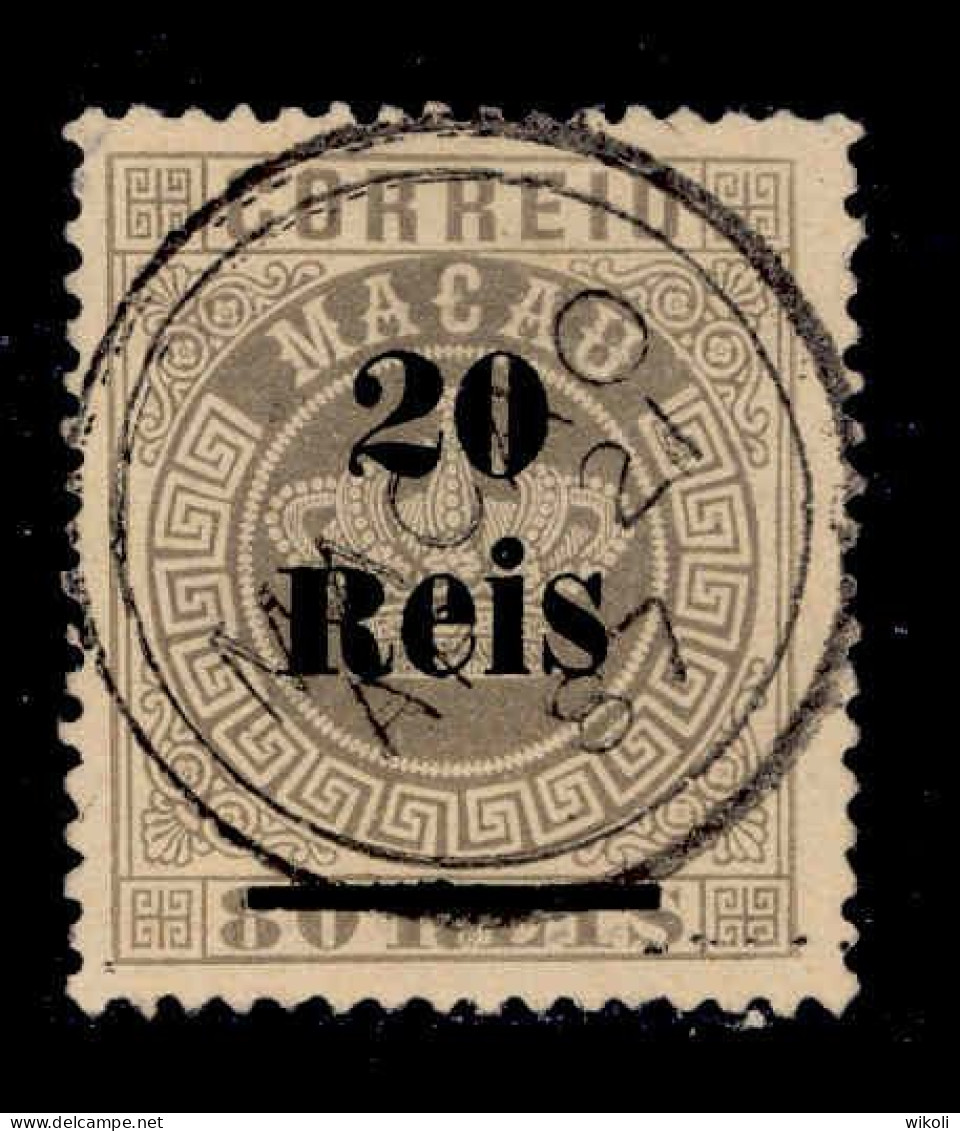 ! ! Macau - 1887 Crown W/OVP 20 R (Perf. 13 1/2) - Af. 28 - Used (cc 053) - Gebruikt