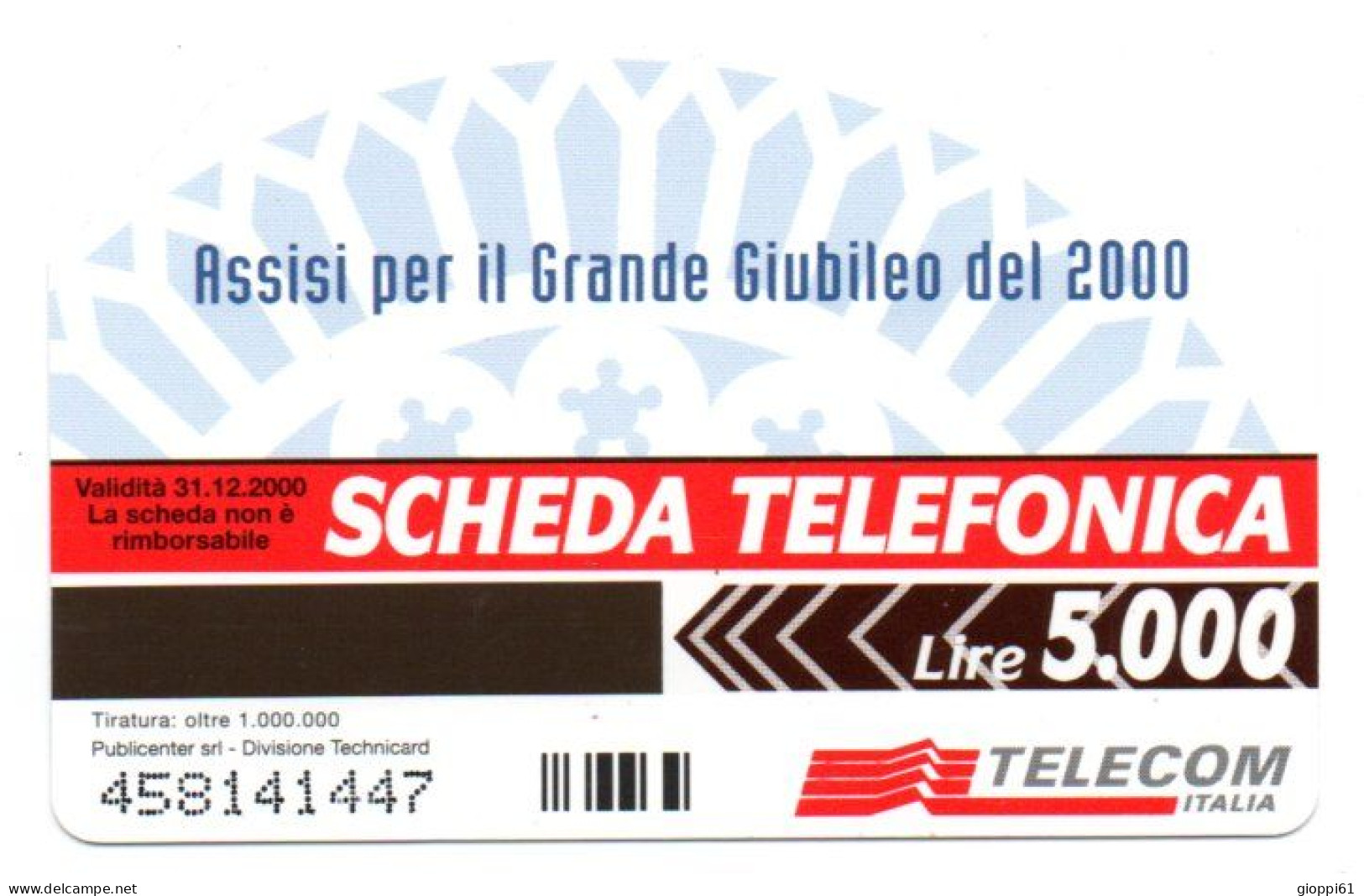 Scheda Telefonica Italia - Assisi Giubileo 2000 (fronte E Retro) - Other - Europe