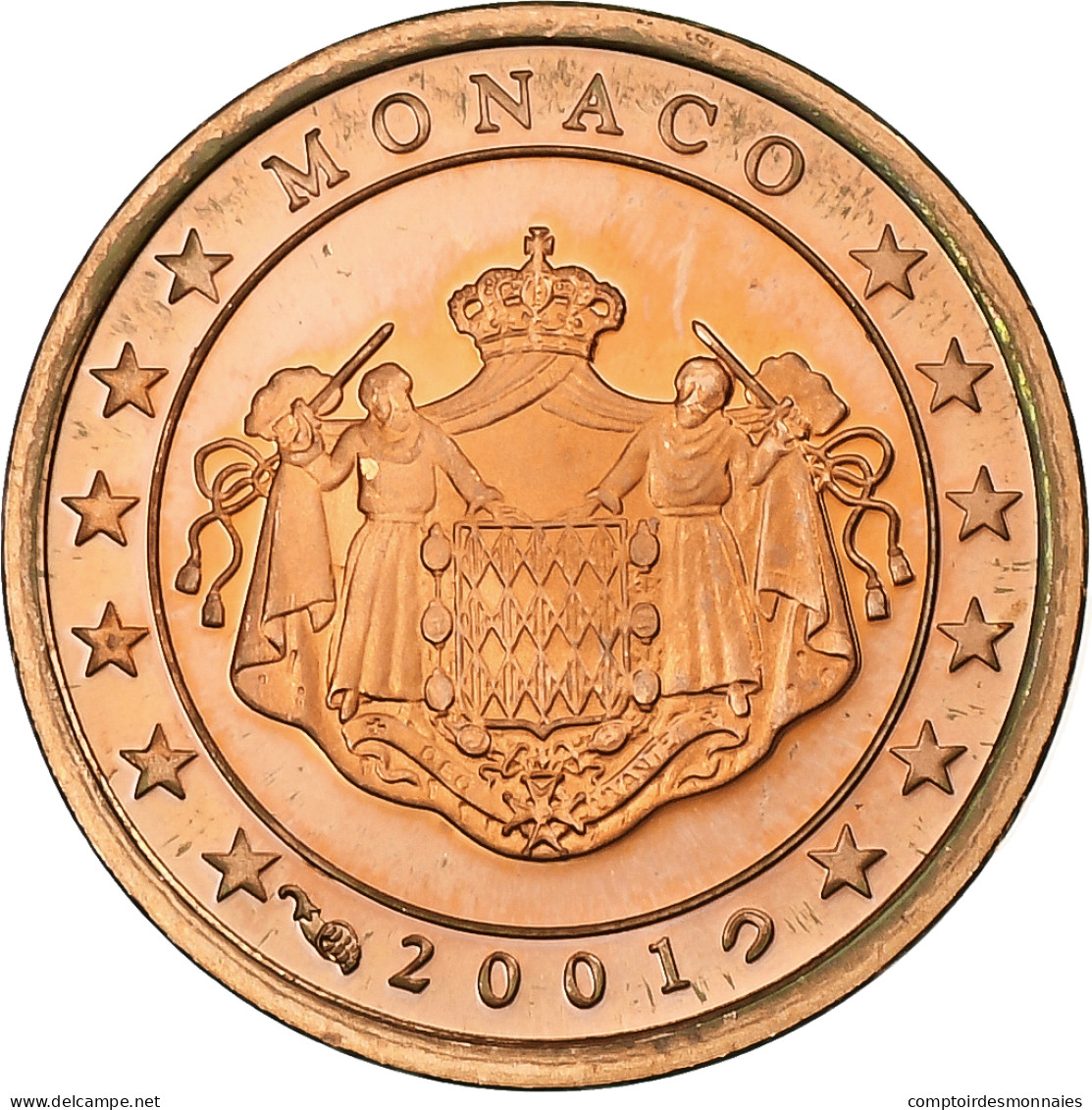 Monaco, Rainier III, Euro Cent, Proof / BE, 2001, Paris, Cuivre Plaqué Acier - Monaco