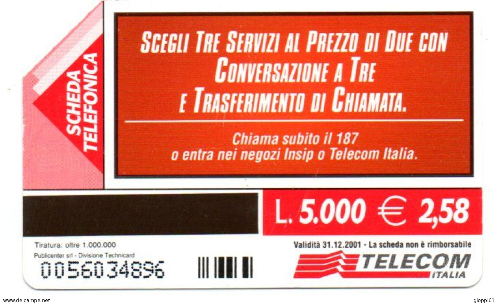 Scheda Telefonica Italia - Avviso Di Chiamata (fronte E Retro) - Other - Europe