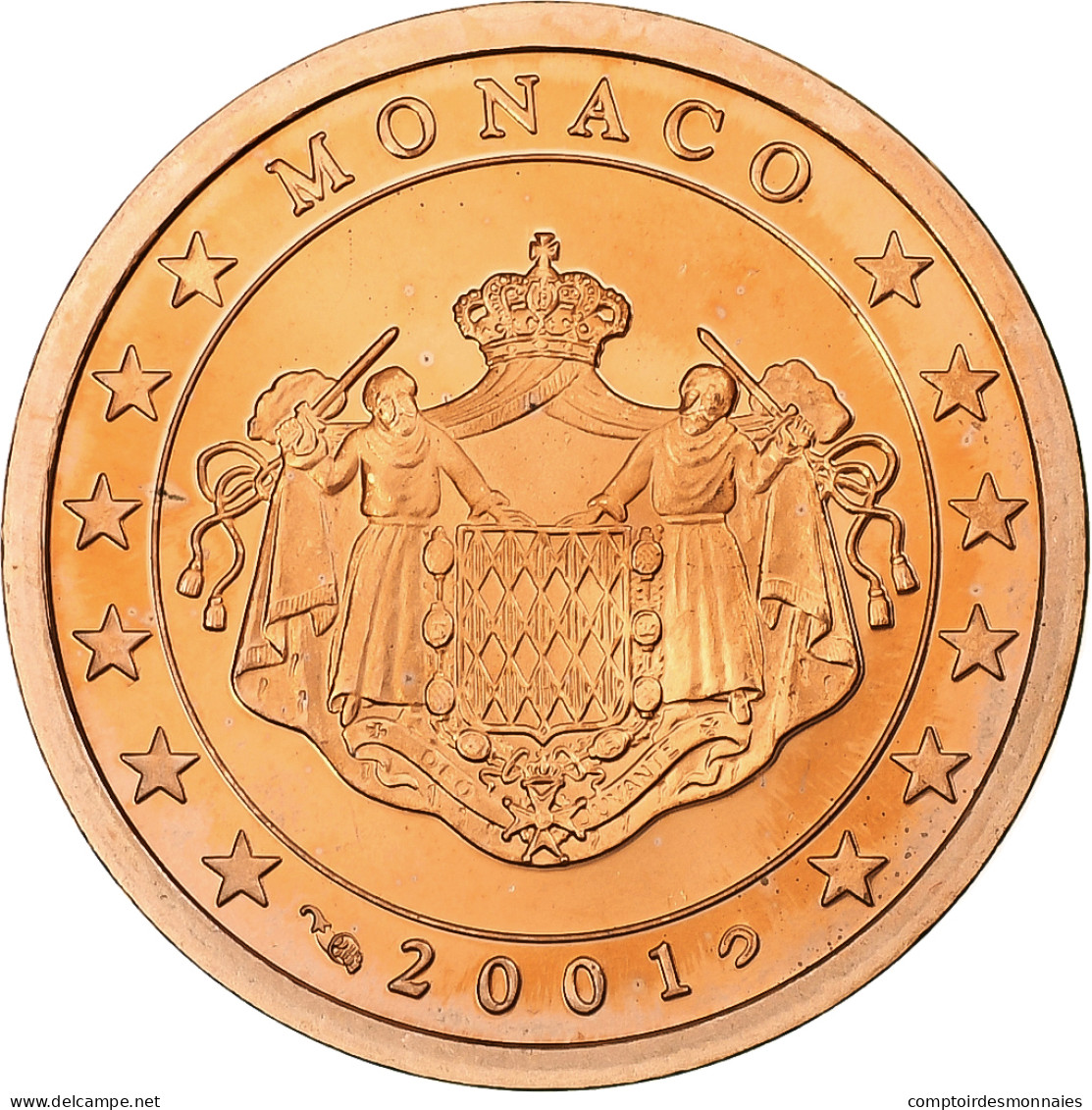 Monaco, Rainier III, 5 Euro Cent, Proof / BE, 2001, Paris, Cuivre Plaqué Acier - Monaco