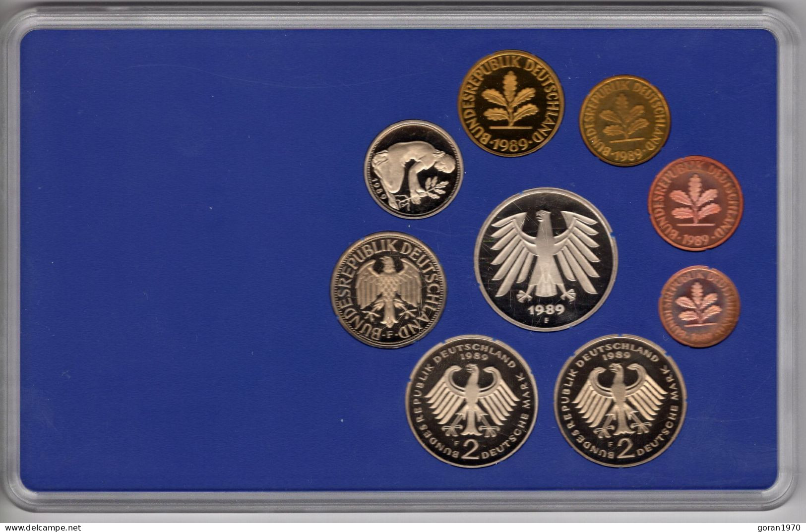 Germany Coin Set "F" 1989. Stuttgart, Proof Sets - Münz- Und Jahressets