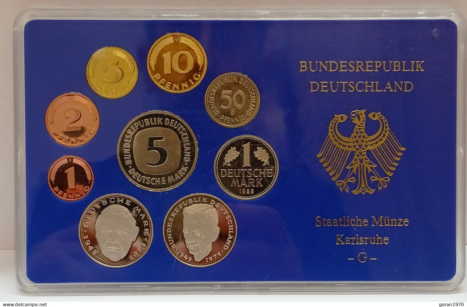 Germany Coin Set "G" 1988. Karlsruhe, Proof Sets - Mint Sets & Proof Sets