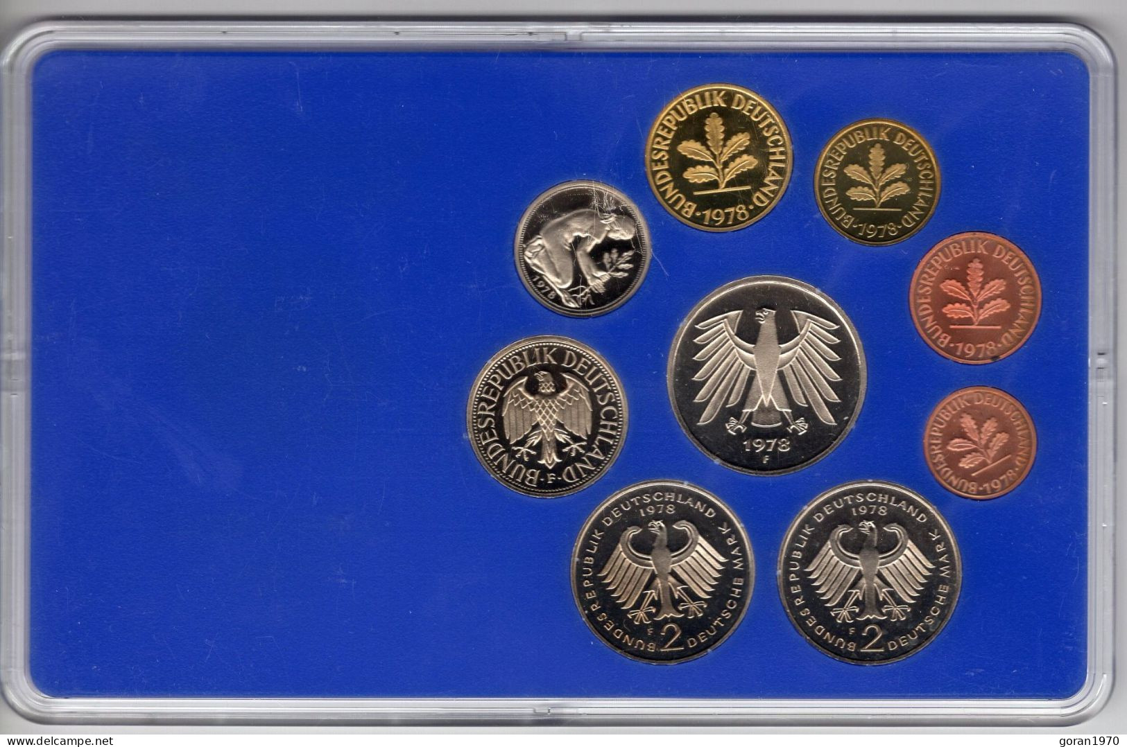 Germany Coin Set "F" 1978. Stuttgart, Proof Sets - Ongebruikte Sets & Proefsets