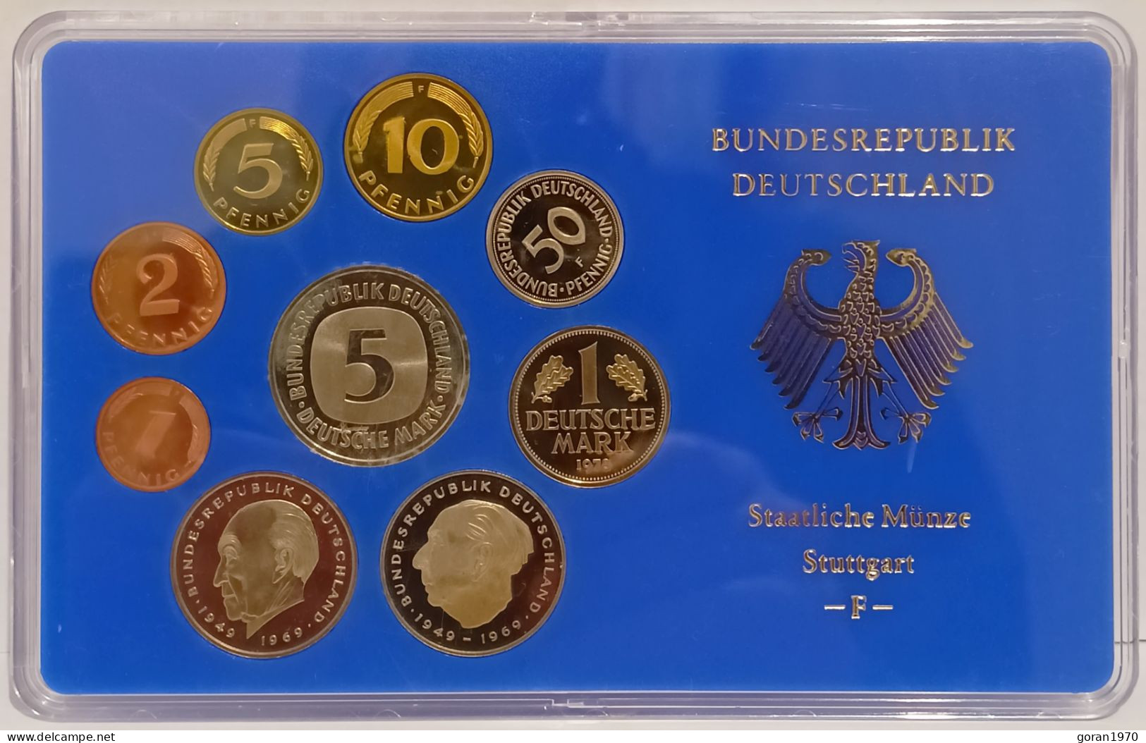 Germany Coin Set "F" 1978. Stuttgart, Proof Sets - Ongebruikte Sets & Proefsets