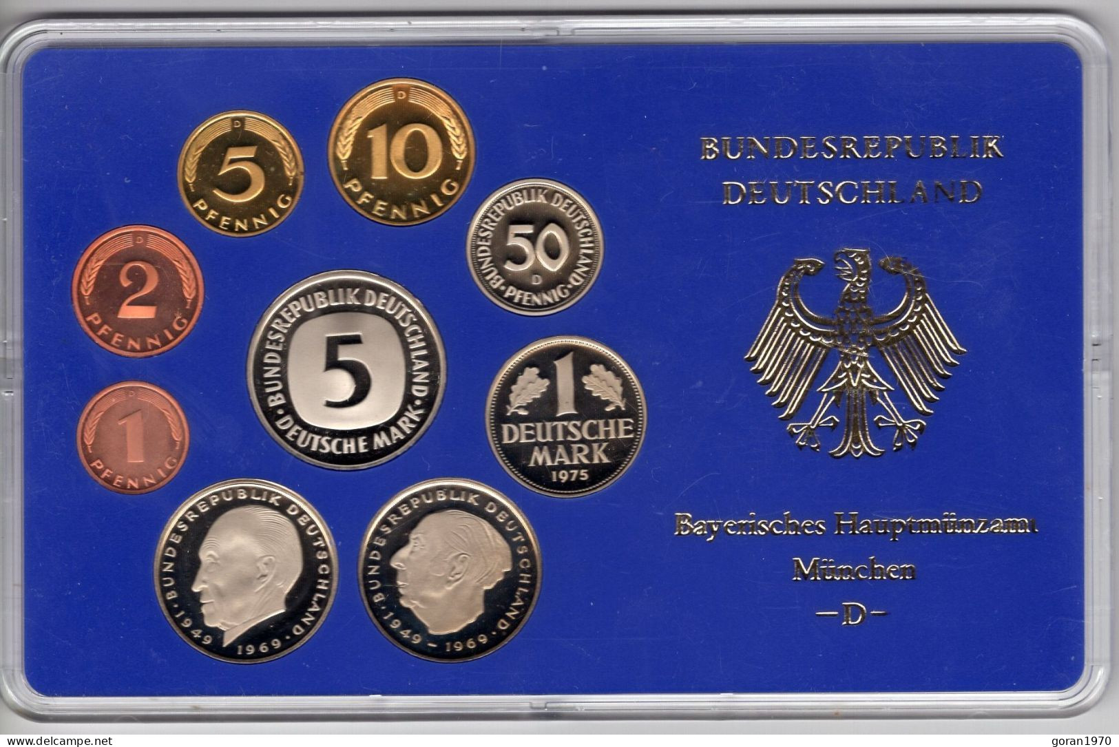 Germany Coin Set "D" 1975. Munchen, Proof Sets - Mint Sets & Proof Sets