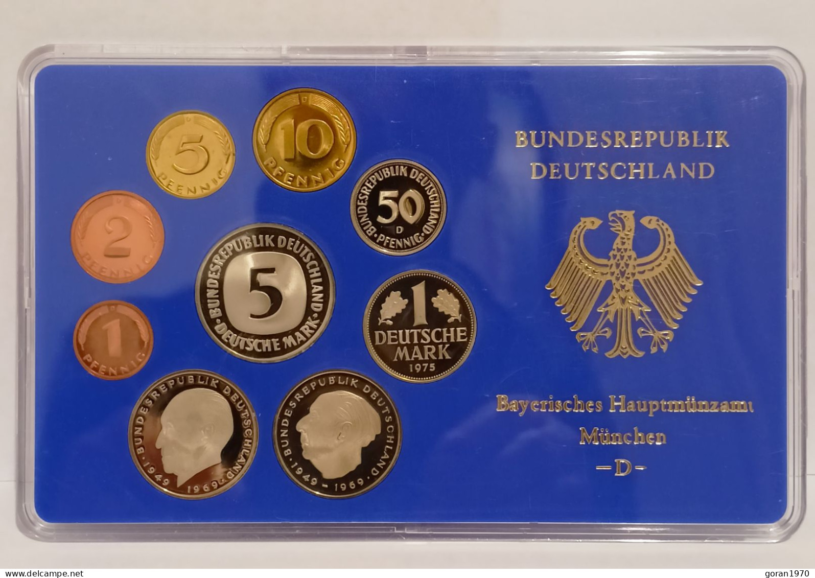 Germany Coin Set "D" 1975. Munchen, Proof Sets - Sets De Acuñados &  Sets De Pruebas