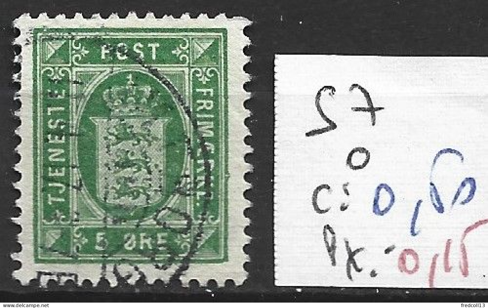 DANEMARK SERVICE 7 Oblitéré Côte 0.50 € - Oficiales