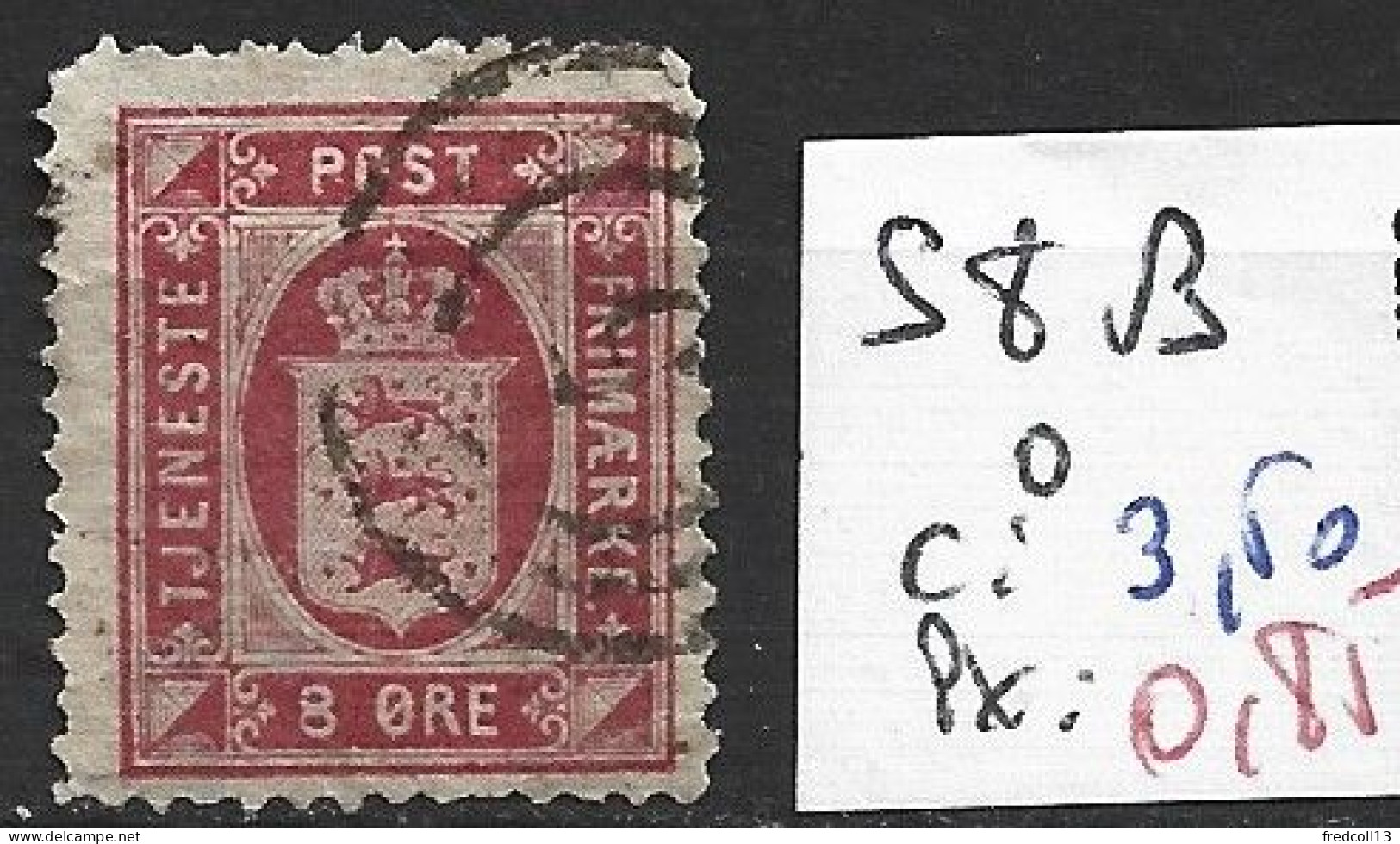 DANEMARK SERVICE 8B Oblitéré Côte 3.50 € - Servizio