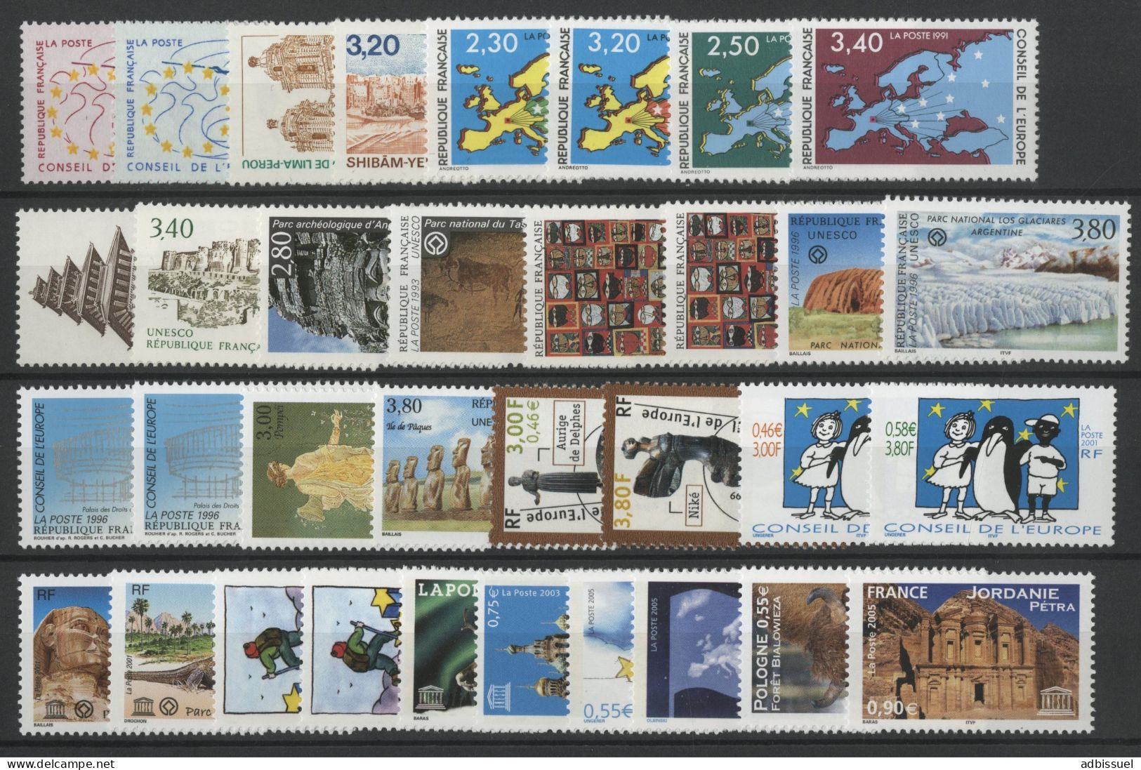 SERVICE 1989 - 2005 Collection Complète Du N° 100 Au N° 133 Cote 87,80 € Neufs ** (MNH) TB - Mint/Hinged