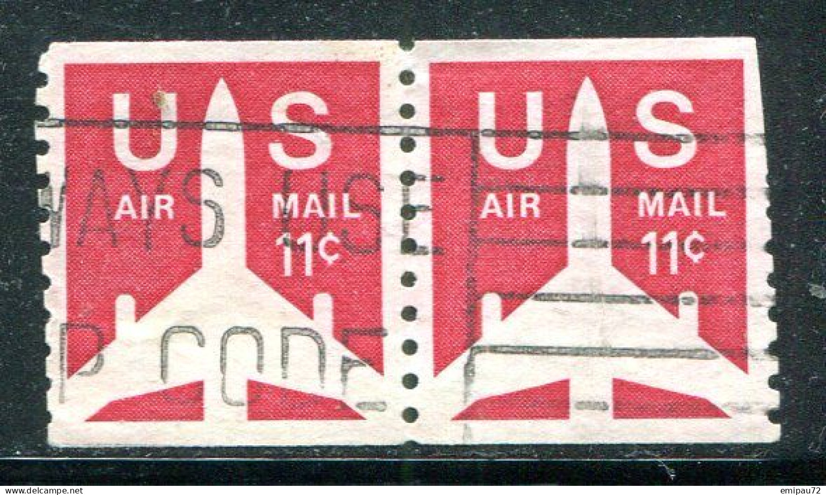 ETATS-UNIS- P.A Y&T N°74a)- Oblitéré En Paire - 3a. 1961-… Used