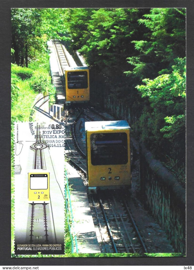 Santa Luzia Funicular, Viana Do Castelo. Maximum Postcard Of Electric Elevator Sta. Luzia. Seilbahn. Aufzug. Elektrisch - Tramways