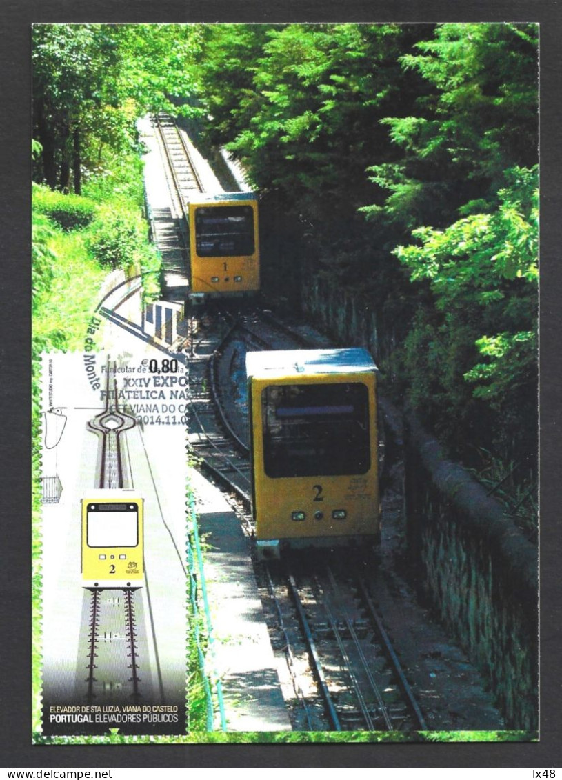 Santa Luzia Funicular, Viana Do Castelo. Maximum Postcard Of Electric Elevator Sta. Luzia. Seilbahn. Aufzug. Elektrisch - Tranvie