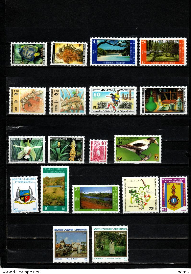 NOUVELLE CALEDONIE ANNEE 1986  COMPLETE 512/530 LUXE NEUF SANS CHARNIERE - Volledig Jaar