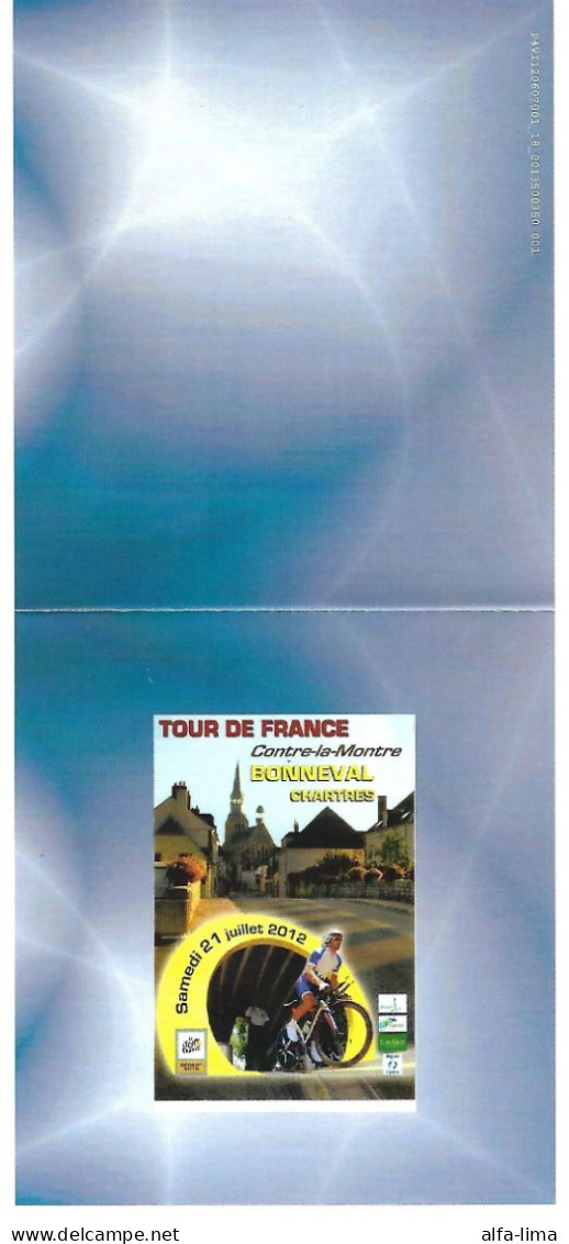 Collector De 4 Timbres Tour De France Contre La Montre 2012 Bonneval-Chartres - Vélo