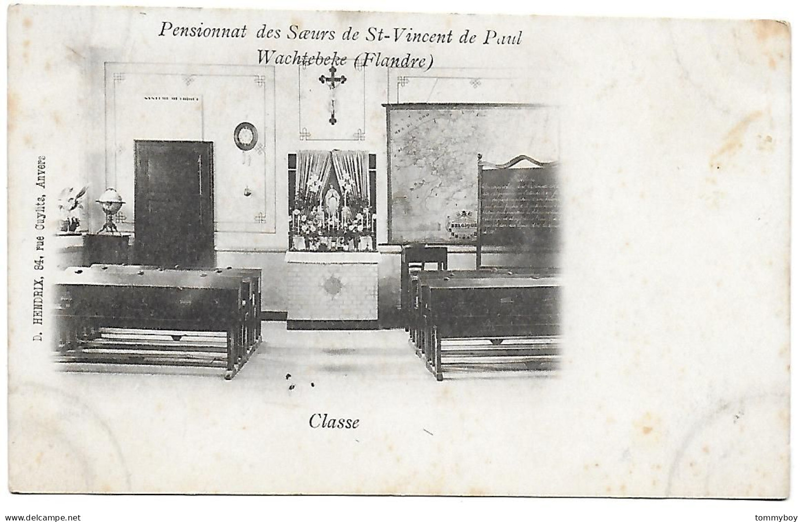 CPA Pensionnat Des Soeurs De St-Vincent De Paul, Wachtebeke (Flandre), Classe - Wachtebeke