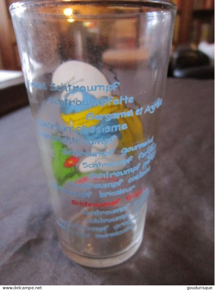 SCHTROUMPF VERRE SCHTROUMPF FRILEUX LONG DRINK   PEYO - Schtroumpfs, Les