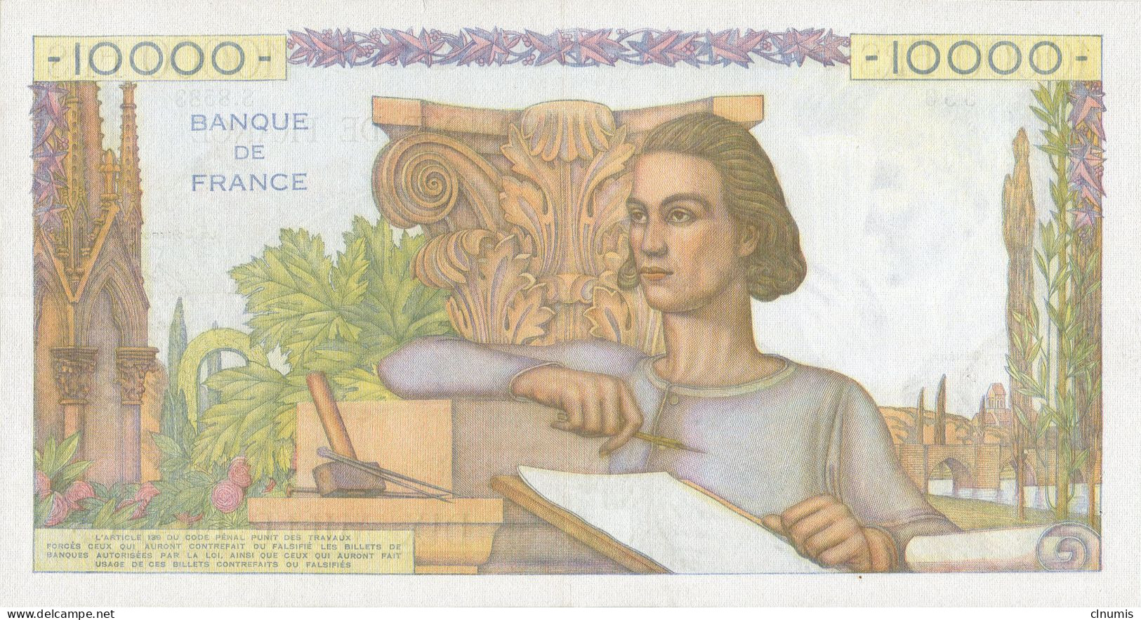 10 000 Francs Génie Français, 7 Avril 1955 (F.50.74) - 10 000 F 1945-1956 ''Génie Français''