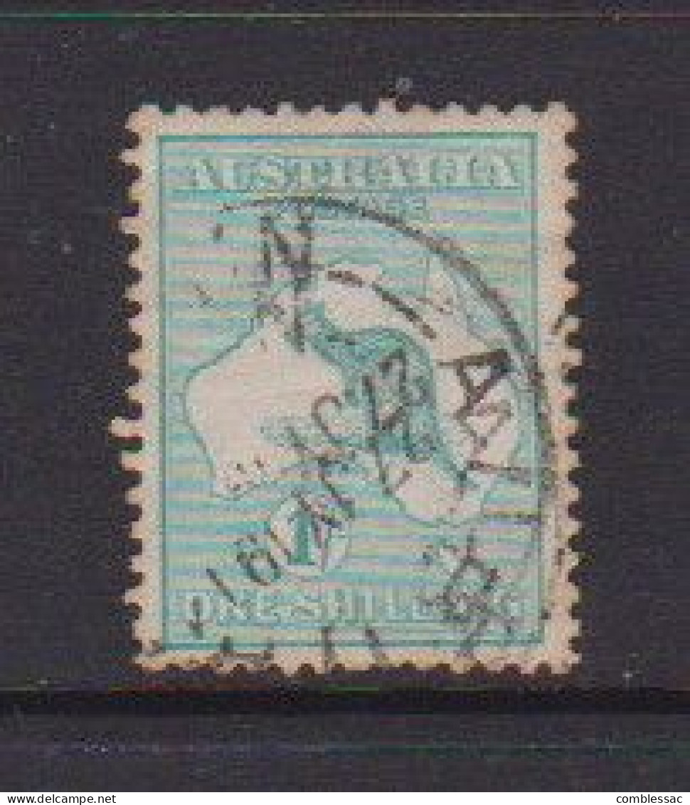 AUSTRALIA    1913    1/-  Blue  Green     Wmk  W2      USED - Gebruikt