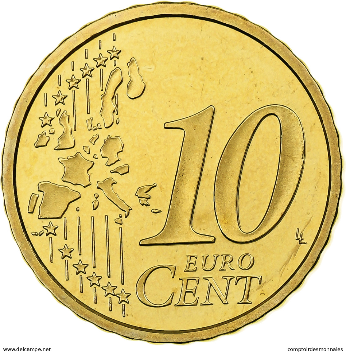 Monaco, Rainier III, 10 Euro Cent, Proof / BE, 2001, Paris, Laiton, FDC - Monaco