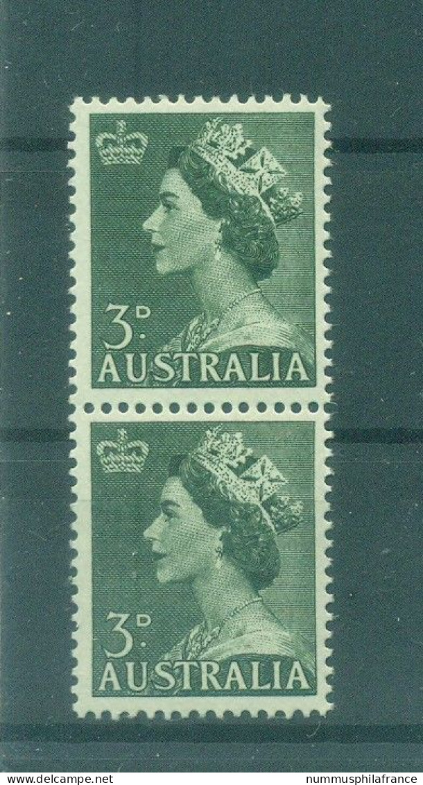 Australie 1953 - Y & T N. 197 - Série Courante (Michel N. 236) - Coil Paire (10) - Neufs