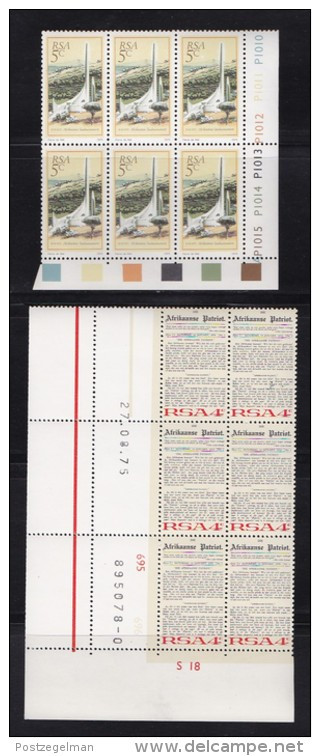 SOUTH AFRICA, 1975, MNH,  Control Block Of 6, Afrikaans, M 482-483 - Nuevos