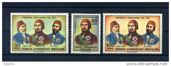 1964 TURKEY 125TH ANNIVERSARY OF REFORMATION DECREES MNH ** - Unused Stamps