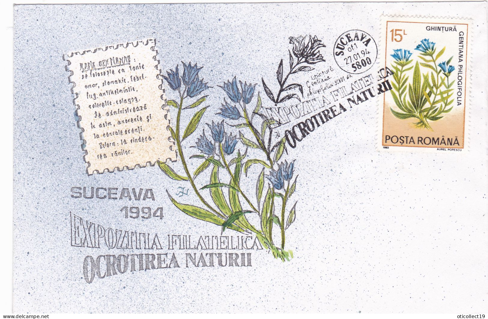 MEDICINAL PLANTS COVERS 1994 ROUMANIE FLOWERS-PHILATELIC EXHIBITION 'NATURE PROTECTION SUCEAVA - Heilpflanzen