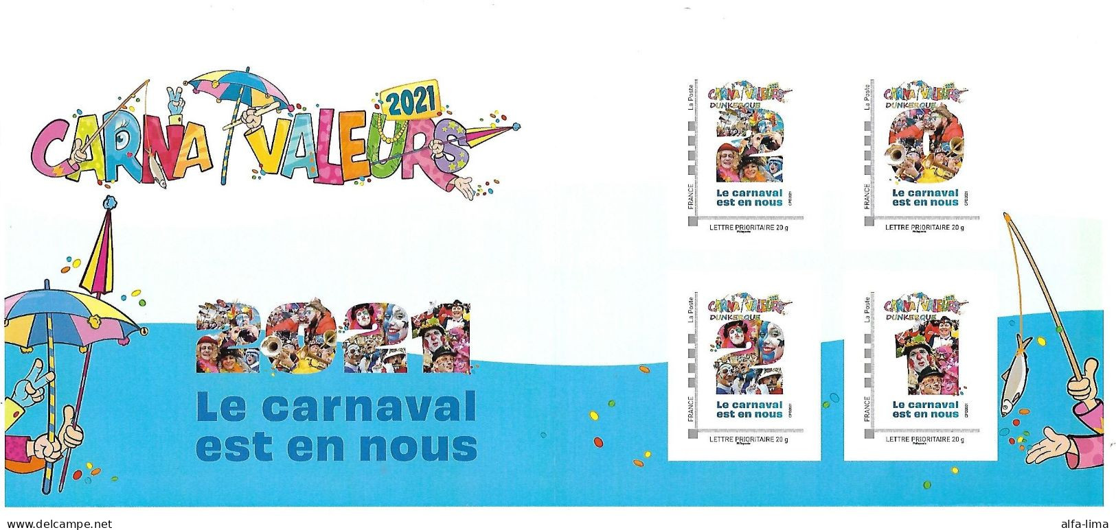 Collector De 4 Timbres  Carnaval De Dunkerque 2021 - Carnaval