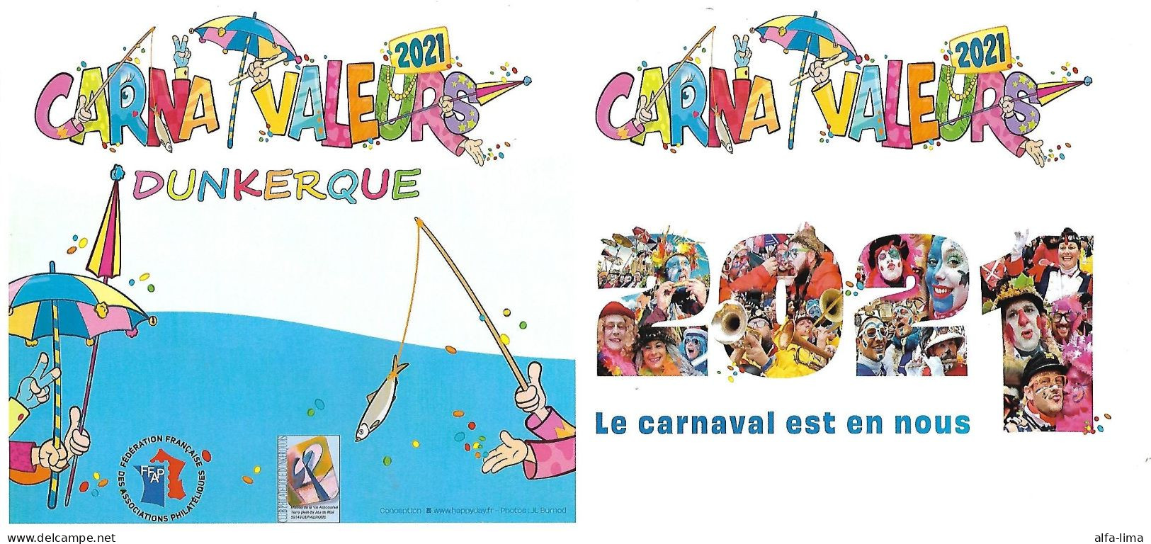 Collector De 4 Timbres  Carnaval De Dunkerque 2021 - Carnavales