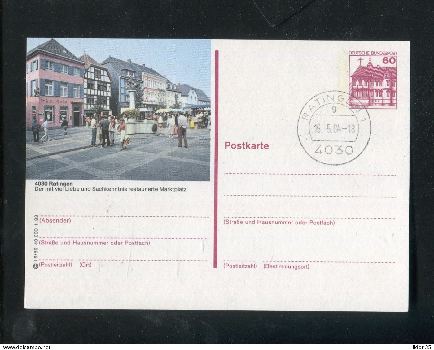 "BUNDESREPUBLIK DEUTSCHLAND" Bildpostkarte Mit Bildgleichem Stempel Ex "RATINGEN" (5238) - Illustrated Postcards - Used