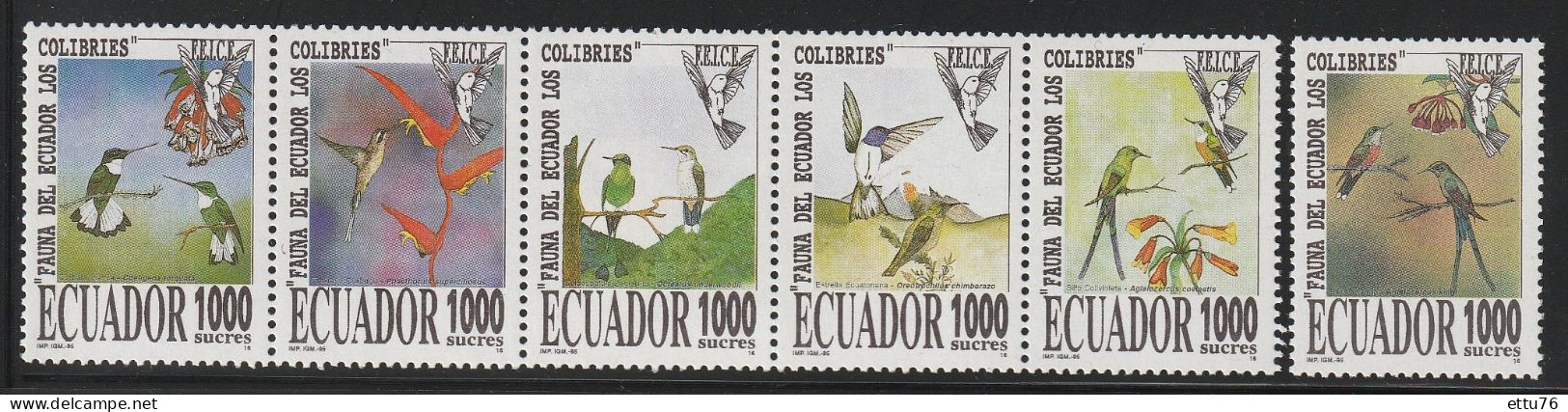 Ecuador  1995  Birds  Set  MNH - Colibríes