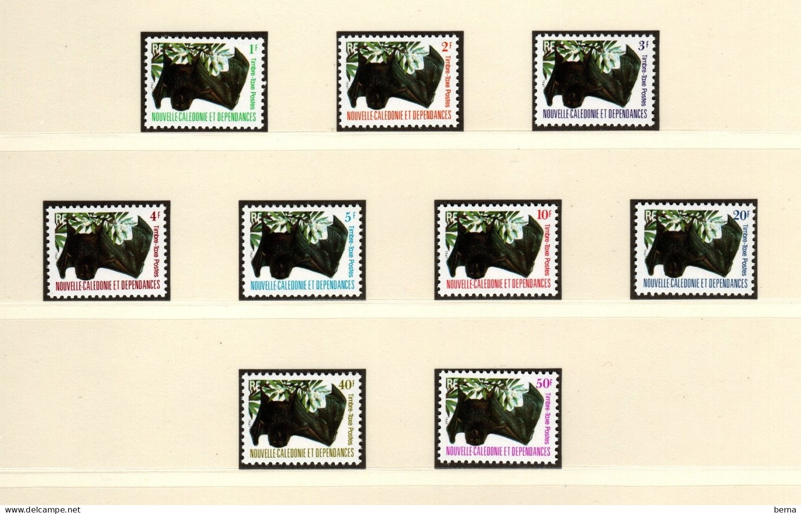 NOUVELLE CALEDONIE TAXE 49/57 CHAUVE SOURIS LUXE NEUF SANS CHARNIERE - Portomarken