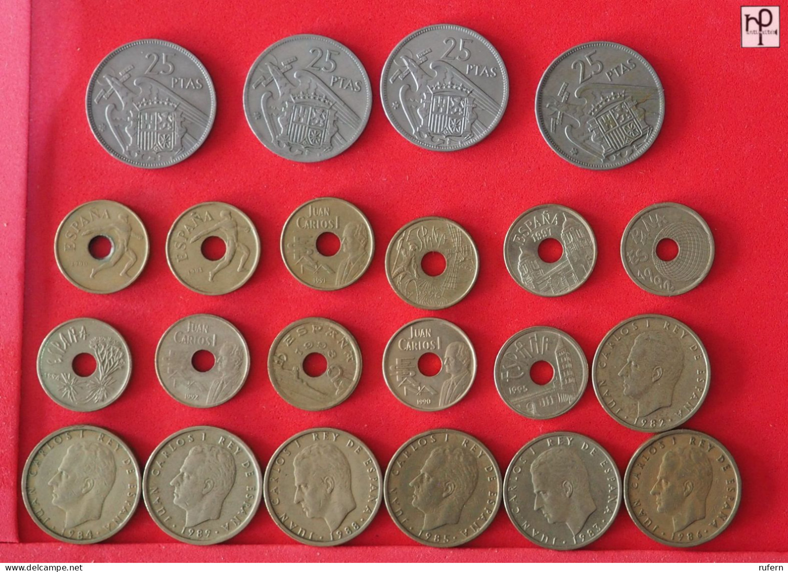 SPAIN  - LOT - 22 COINS - 2 SCANS  - (Nº57823) - Collections & Lots