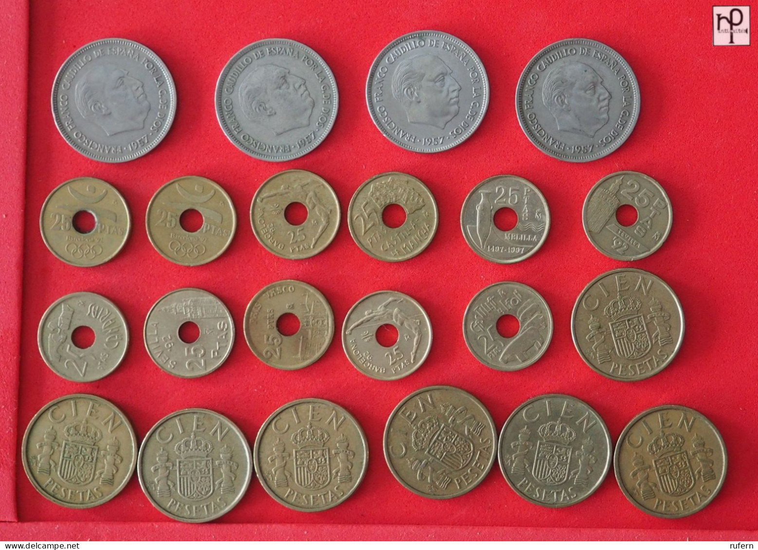 SPAIN  - LOT - 22 COINS - 2 SCANS  - (Nº57823) - Collections & Lots