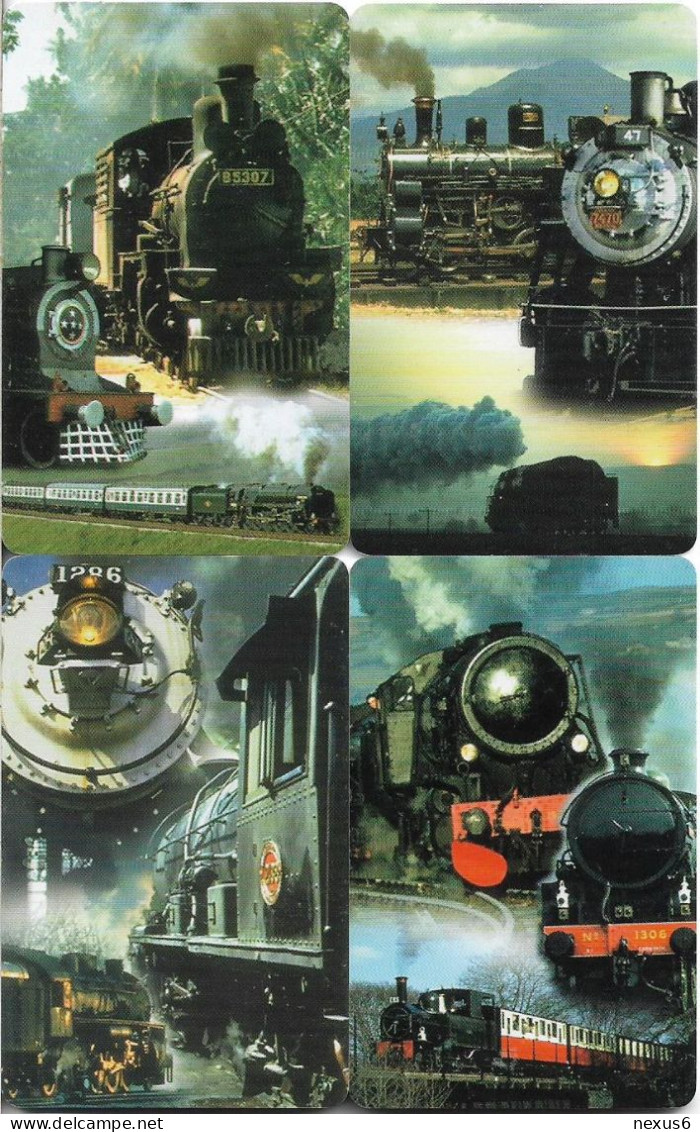S. Africa - MTN - Classic Locomotives Complete Set Of 4 Cards, Chip SC8, 10.2002, 15R, Used - South Africa