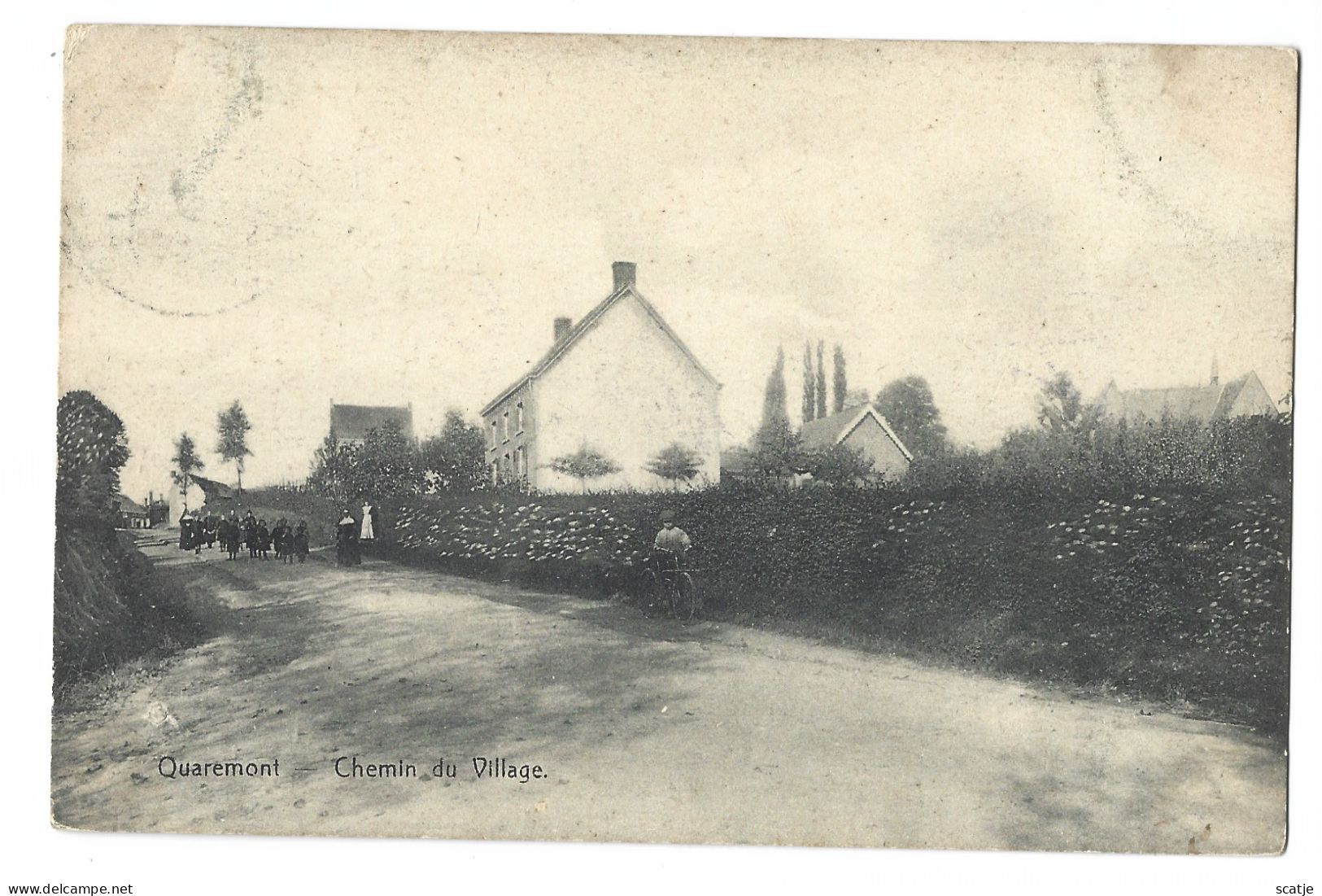 Quaremont.    -    Chemin Du Village.   -   1912   Naar   Sint Nicolaas Waes - Kluisbergen