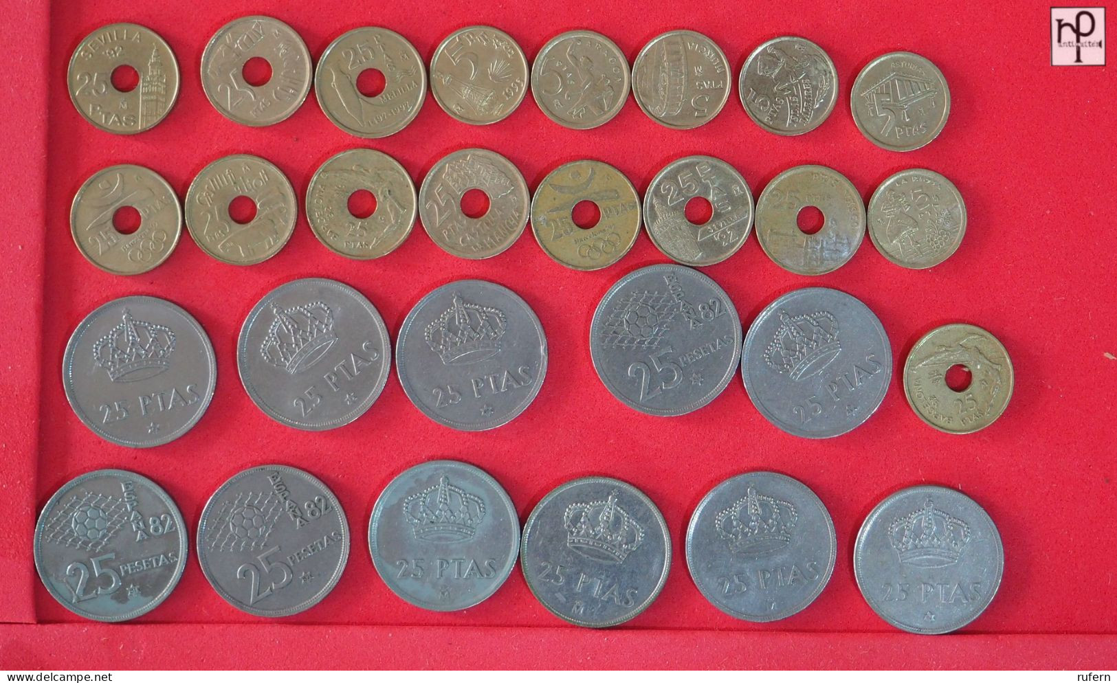 SPAIN  - LOT - 28 COINS - 2 SCANS  - (Nº57826) - Collections & Lots